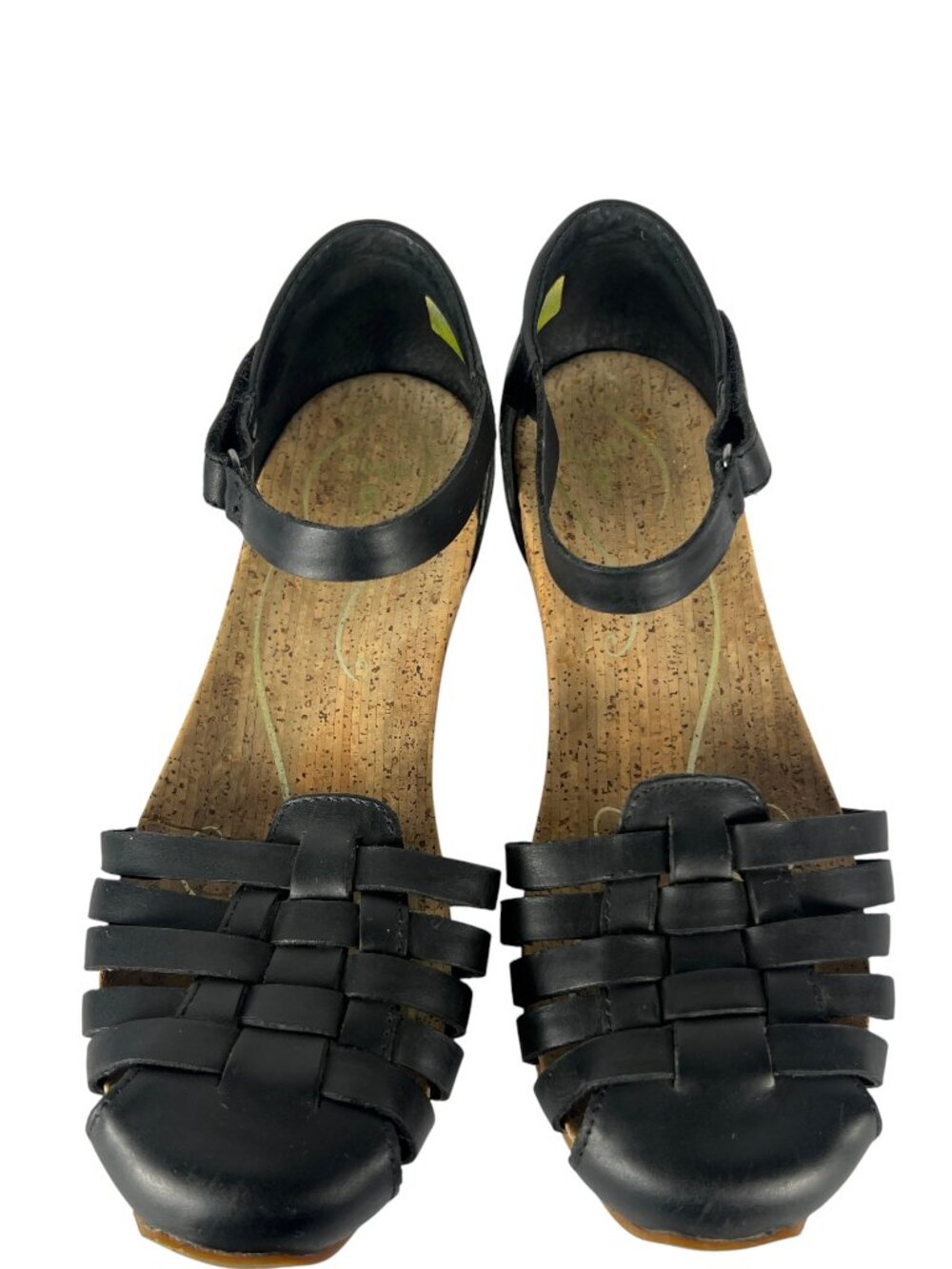Ahnu Malini Nubuck Leather Woven Mary Jane Sandals in Black EU 38.5 US 7.5